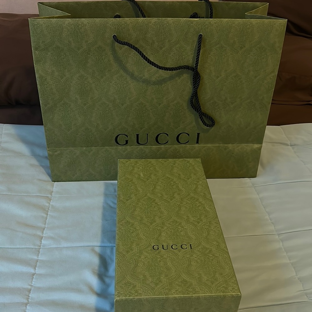 Gucci shoes box with shopping bag